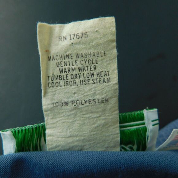 Vintage 70s Greentree by Walden 14 Blue Brushed Polyester Belted E/W Dress MINT - Picture 5 of 10